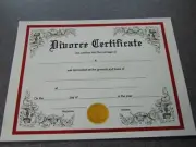 Most Authentic Looking Novelty Divorce Certificate. Fill in Date, Day, Grounds.