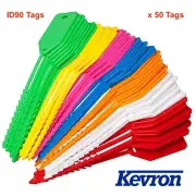KEVRON Econotag ID90 - KID90ASS -50 MIXED Plastic Write On Key Tags-FREE POSTAGE