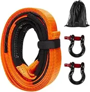 Tow Straps Heavy Duty Towing Strap with Hooks Winch Extension Rope Sturdy Supplies for Tree Saver Car Accessories for Trucks ATV