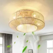 KAISITE 20 in. 4-Light Indoor Gold Rattan Ceiling Fan with Light Kit & Remote