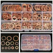 280pcs Assorted Solid Copper Crush Washers Seal Flat Ring Hydraulic Fittings Set (for: Daihatsu)