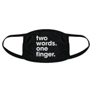 Two Words One Finger Face Mask Funny Middle Finger F U Nose And Mouth Covering