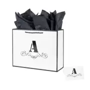 ysmile Letter Gift Bag with Wrapping Tissue for Men Women, 12" Large White Bl...