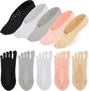 [Generic] Women's Orthopedic Compression Toe Socks - 5 Pairs, Bunion Relief, Gel Tab for Swelling, Soft Breathable Split Toe Yoga Socks