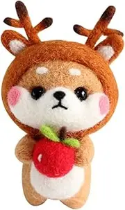Sewroro Beginner's Needle Felting Kit Boys and Set Make Plush Toys Japanese Akita Dog Felting Kit for Home Decor