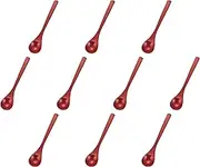 Set of 10 [A] Chawan Steamed Spoons Vermilion Lacquer 5.2 x 1.1 inches (13.2 x 2.7 cm) | Lacquerware Spoons, ABS Resin, Setomonohonpo