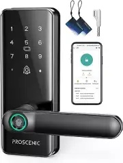 Keyless Entry Door Lock with Handle, Fingerprint Door Lock, WiFi & Bluetooth