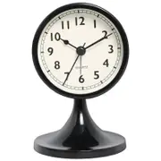 NNEOBA Nordic Vintage Metal Alarm Clock Silent Table Clock with Nightlight Black