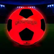 Glow Toys Glow in The Dark Light Up Soccer Ball - Perfect for Day Or Night Play - 2 LED Lights - Impact Activated - Comes with Batteries and Pump Size 5