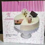 White Plastic Pedestal Cake Stand with Decorative Edges