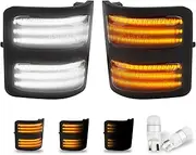 Bestview Switchback Led Side Mirror Marker Light for 2008-2016 Ford F250 F350 F450 F550 Super Duty for Pickup Truck,Dynamic amber and white led Turn Signal Light Mirror Replacement，2PCS