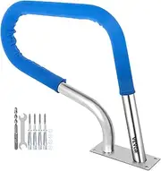 VEVOR Pool Rail 30x22 Pool Railing 304 Stainless Steel 250LBS Load Capacity Silver Rustproof Pool Handrail Humanized Swimming Pool Handrail with Blue Grip Cover & M8 Drill Bit & Self-Taping Screws
