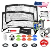 Ultimate Kids Soccer Goal Kit - 6x4 FT with Pump & 8 Cones for Training