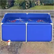 Canvas Fish Pond, Foldable PVC Canvas Water Storage Tank, Waterproof Heavy Duty Poly Tarp, Fish Pond Reservoir,Garden Lrrigation(1x1x0.5cm)