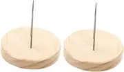 HOODANCOS 2pcs Wooden Doll Display Rack Double Pin Base for Crochet Dolls for Storage for Miniature Showcase Convenient Home Decor