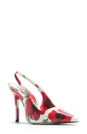 ALDO Lovebloom Pointed Toe Slingback Pump in Red Multi at Nordstrom, Size 5