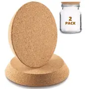 2 Pcs Cork Lids Canning Jar Lids Wood Tapered Cork Plugs Glass Jar Wine Bottl...