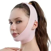 V Face Masks, Reusable V-Line Mask for Double Chin and Saggy Facial Skin, Elastic, Pink