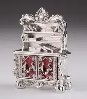 Cupboard trinket box hand made by Keren Kopal & Austrian crystals Faberge