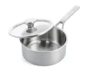 Merten & Storck European Crafted Steel Core Enameled, 1.4QT Saucepan Cloud Grey