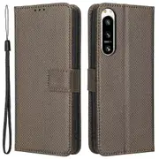 For Sony Xperia 5 Iv 5g Dustproof Pu Leather Stand Case Diamond Texture Phone Wallet Cover