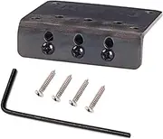 HAMPPLIES 3 Strings Strings Fixed Hardtail Bridge for Electric Guitar Durable Saddle Bridge Replacement with Mounting Screws for Enhanced Harmonics Easy Installation