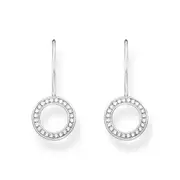 THOMAS SABO Earrings circular-shaped with white zirconia - silver