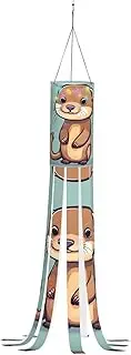 Halloween Garden Cartoon Cute Otters Windsock Lights Halloween Lighted Windsock for Patio Yard Pathway Party Decor
