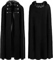 Limqer Unisex Role King Play Viking Costume Medieval Steampunk Cape Victorian Cloak Lord Cosplay Cloak Samurai Cape