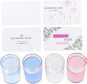 NOLITOY Diy Nail Art Stamper Kit 4pcs Small Nail Art Transfer Stamper Tools Hand