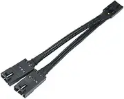 Fan Hub Splitter Adapter Cable 4P Female to Double 4P Male Fan Hub Cable Compatible with Corsair Lighting Node Pro Commander Pro Core to Standard ARGB 3 Pin（10CM）