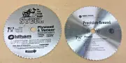 Lot Of 2 ~ OLDHAM / Black & Decker ~ 7-1/4" x 140 TOOTH CIRCULAR SAW BLADES