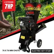 BBT 7hp Petrol 208cc Electric Start Garden Wood Mulcher/Chipper - 2-Year Warranty