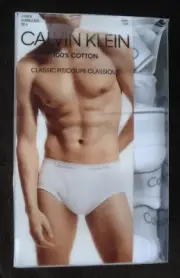 Calvin Klein Classic Fit Men's White Cotton Underwear 6 Pack Briefs Size XL NEW
