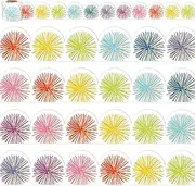 FYSUIMU 32.8Ft Firework Bulletin Board Border Glitter Blue Green Red Pink Yellow Fireworks Die Cut Trim Border Roll for Chalkboard Wall Decor