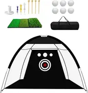 Golf Net,Backyard Golf Driving Nets Set | Foldable Training Aid, Multi-Functional Hitting Aids for Backyard Garage Range Lawn