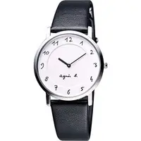 在飛比找PChome24h購物優惠-agnes b. 法國時尚簡約風情腕錶-白 BG4001P1