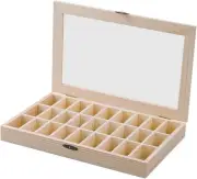 Specimen Box Solid Wood with 27 Compartments Collection Mineral Rock, Display