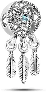 [SBI Jewelry] Dreamcatcher Dangle Charm fits Pandora Bracelets and Necklace Pendant Charm Birthday Gift for Women Dangle Bead Pendant Jewelry