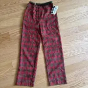 Girls fox Hollow red plaid pants with belt, size 10, NWT
