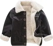 [Morubut] Toddler Boy Winter Corduroy Jacket Baby Girl Fall Sherpa Lined Outwear Coat