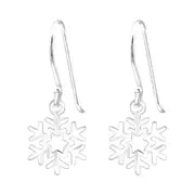 Silver Laser Cut Snowflake Earrings