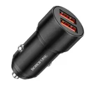 Borofone BZ19 Metal Dual USB Port Car Charger with USB Type C cable 2.4A 12W 5V