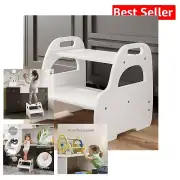 Modern Two-Step Step Stool for Kids with Handles - Ideal for Bathroom & Kitchen