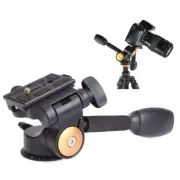Camera Tripod Ball Head 3 Way Fluid Head Rocker Arm + Quick Release Plate