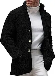 [Generic] Men's Long Sleeve Thickening Cardigans Shawl Collar Buttons Cardigan Sweaters Winter Button Casual Jacket Big and Tall