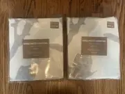 West Elm Bamboo Printed Window Panel (Set Of 2) Linen Blend 48x108” Beige Gray