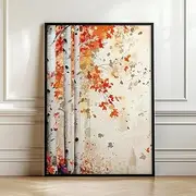 Birch Tree Painting Nature Inspired Watercolor Wall Art Print Japandi Style Birch Tree Art Dopamine Decor Bedroom Living Dining Room