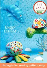 SEWING PATTERN Sew Stuffed Animal Soft Plush Toy Dolphin Octopus Sea Turtle 140