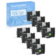 8 PK TZ-121 Black on Clear Tape Label For Brother P-Touch PT-1280 TZe-121 0.35"